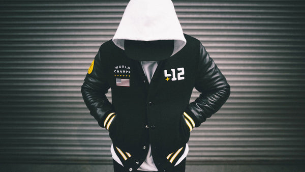 Forest/Black Contemporary Fit Varsity Jacket